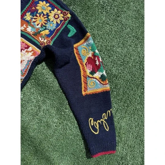 VERY RARE BellePointe Art Cardigan Knit Sweater Van Gogh Matisse Renoir Small - Picture 5 of 14